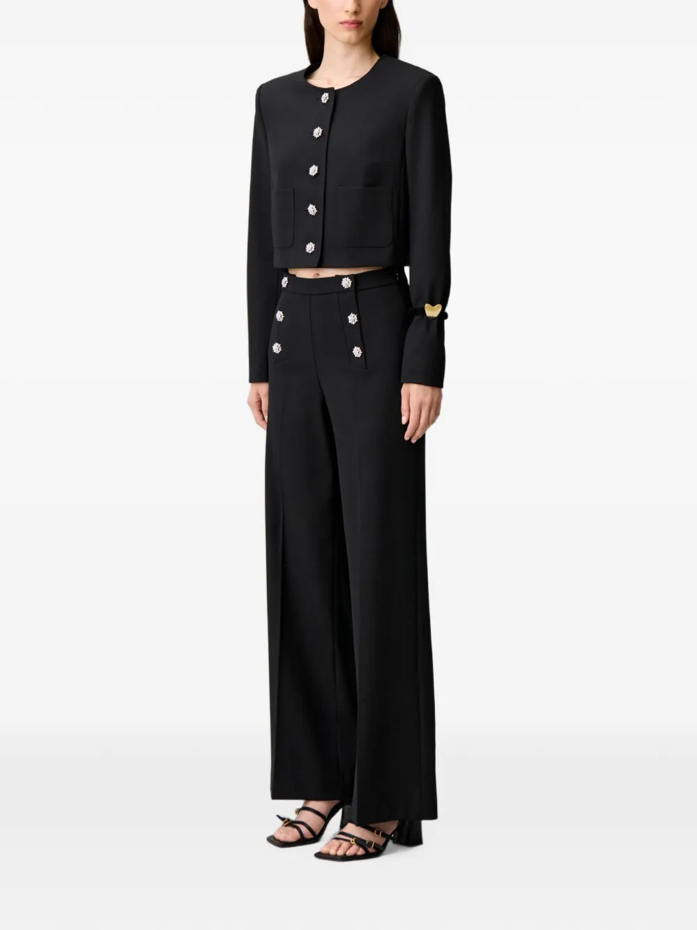 Claudie Pierlot Broek met wijde pijpen Zwart