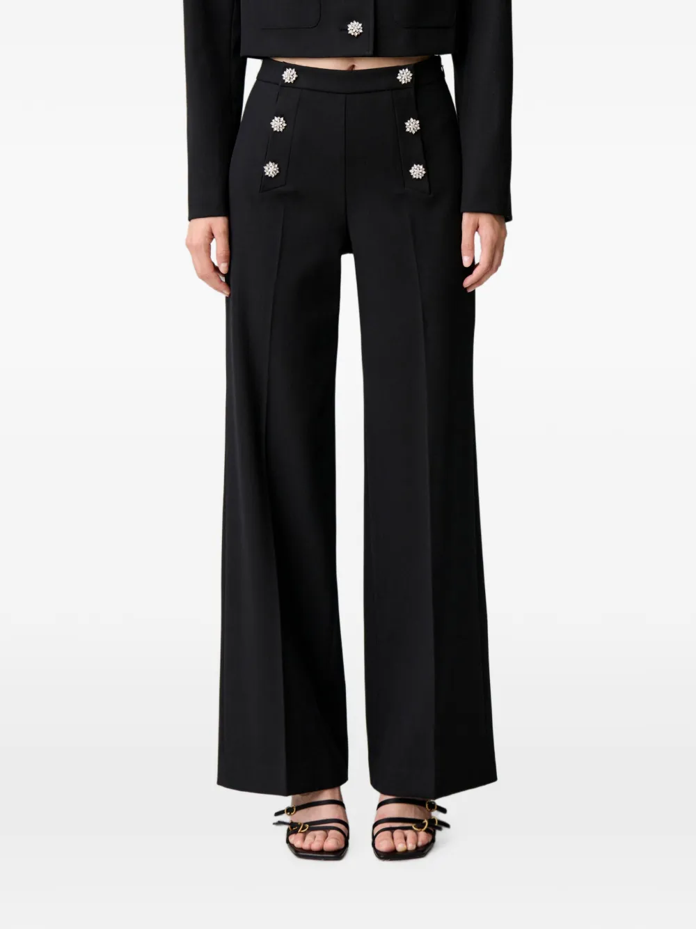 Claudie Pierlot Broek met wijde pijpen Zwart