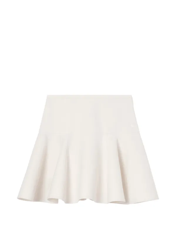 Burberry Fit-and-flare Cotton Mini Skirt in White