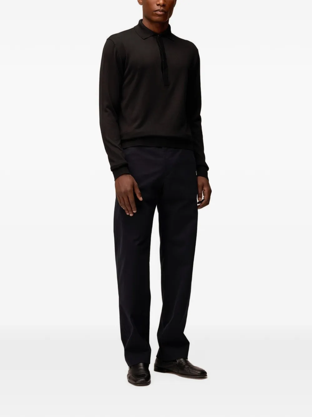 RETORI Poloshirt met knopen Zwart