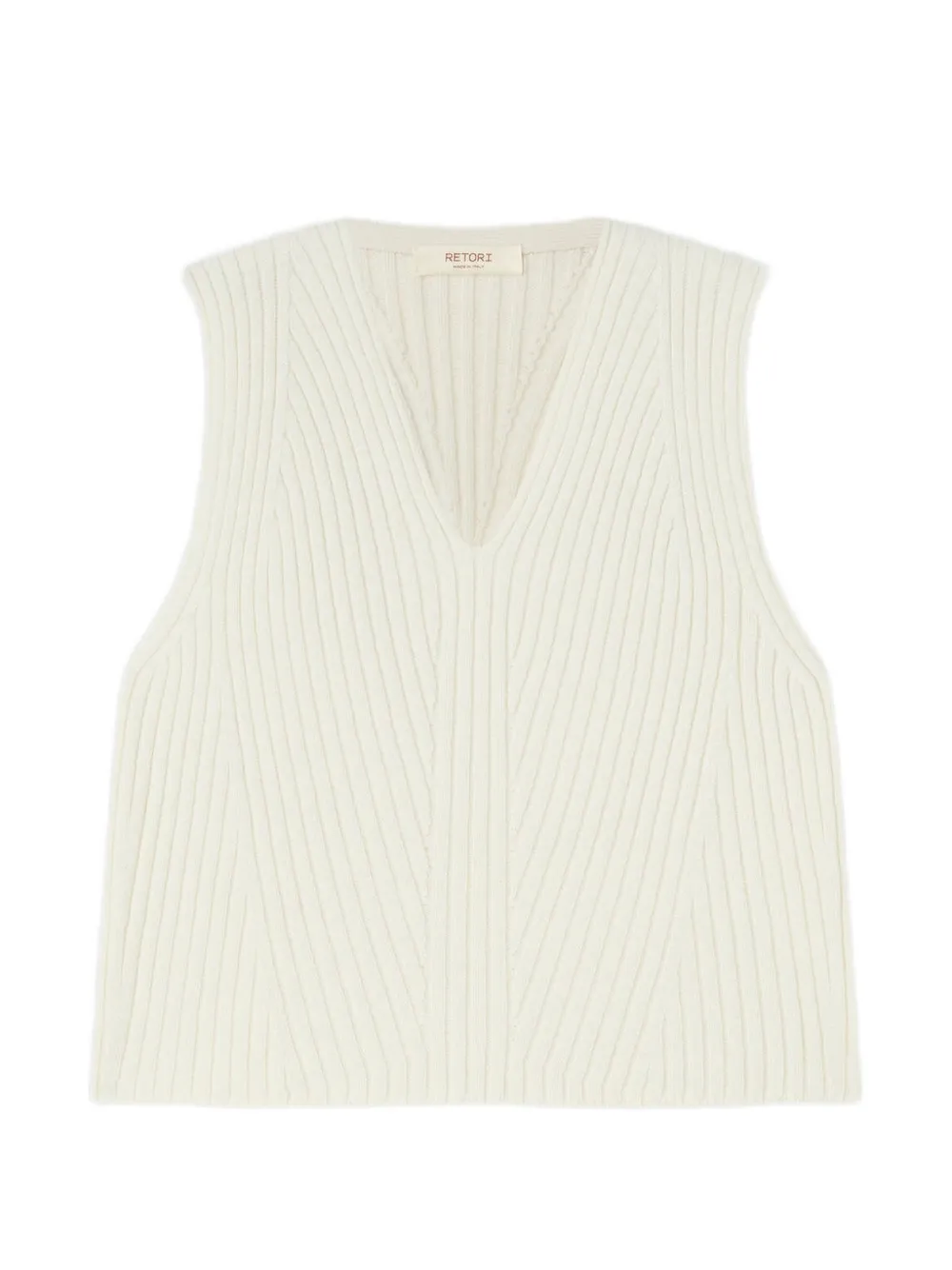 Retori Ribbed-knit V-neck Vest In White