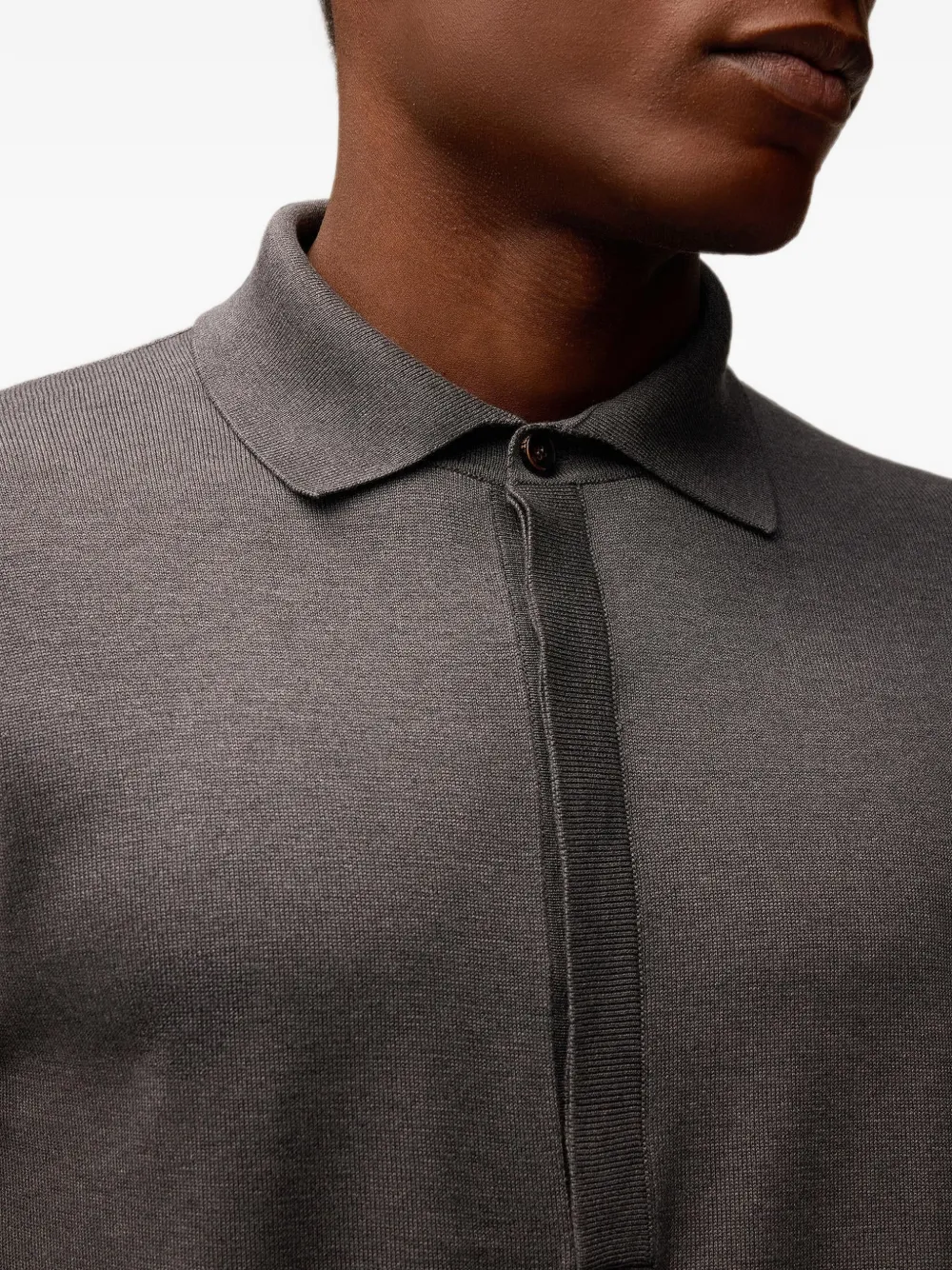 RETORI Poloshirt met lange mouwen Grijs