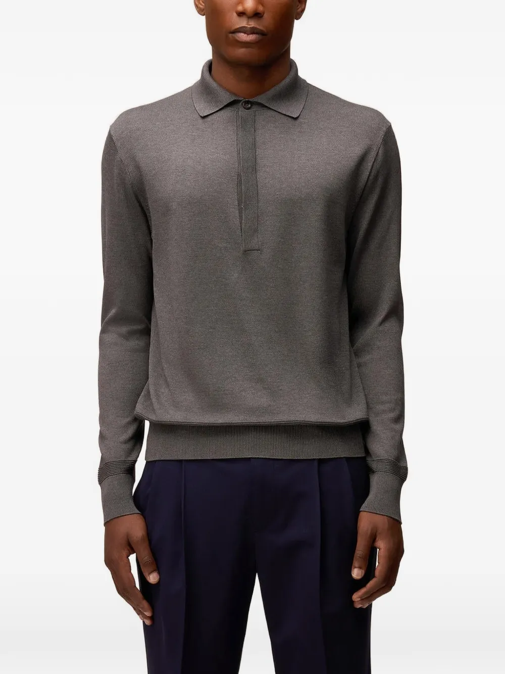 RETORI Poloshirt met lange mouwen Grijs