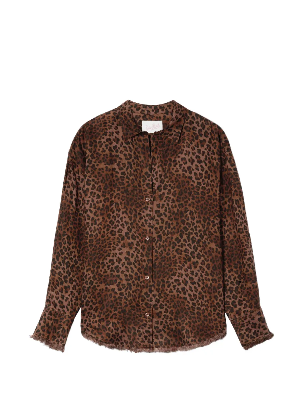MC2 Saint Barth Cristal linen shirt with leopard print
