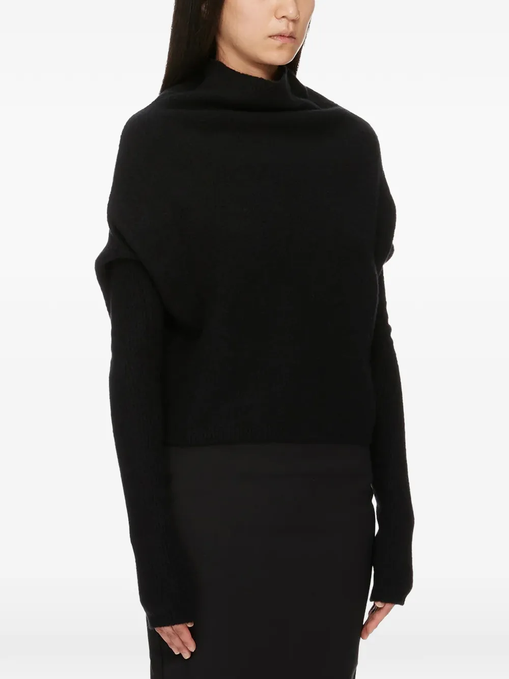 Rick Owens Crater ribgebreide trui van scheerwol Zwart