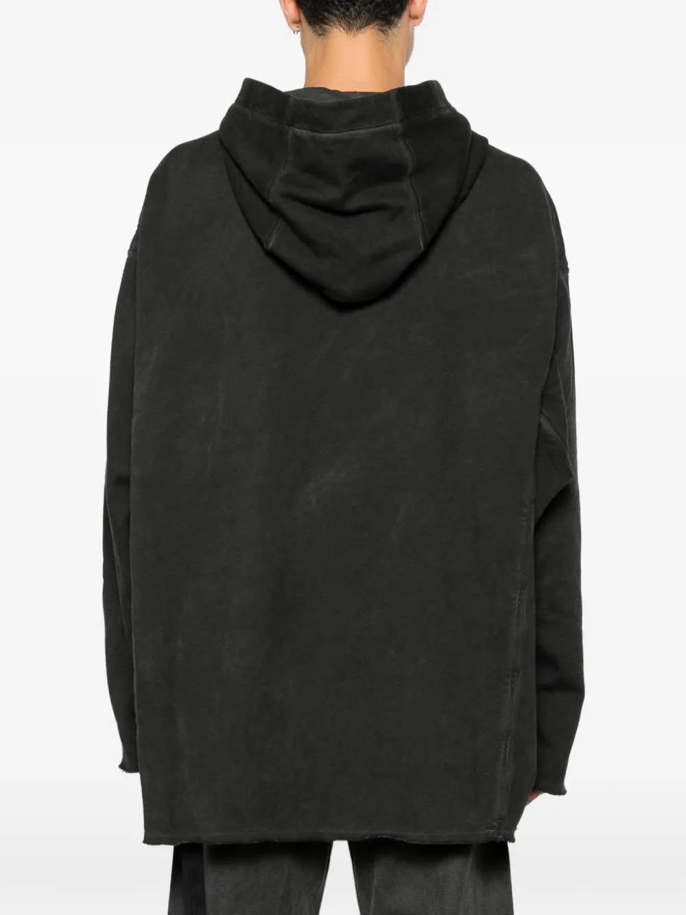 Rick Owens DRKSHDW Gerafelde hoodie met trekkoord Zwart