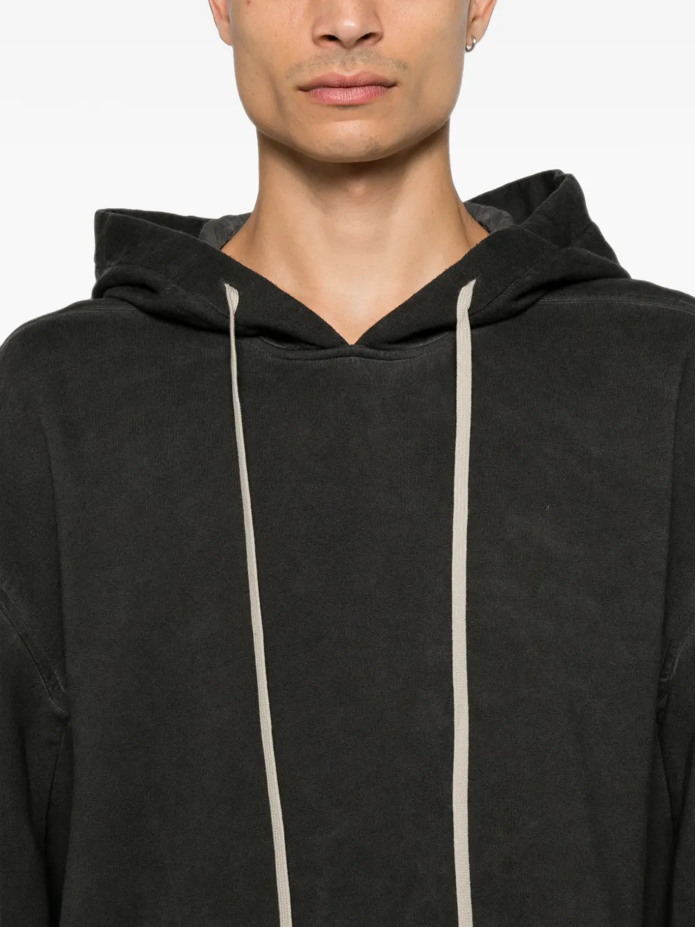 Rick Owens DRKSHDW Gerafelde hoodie met trekkoord Zwart