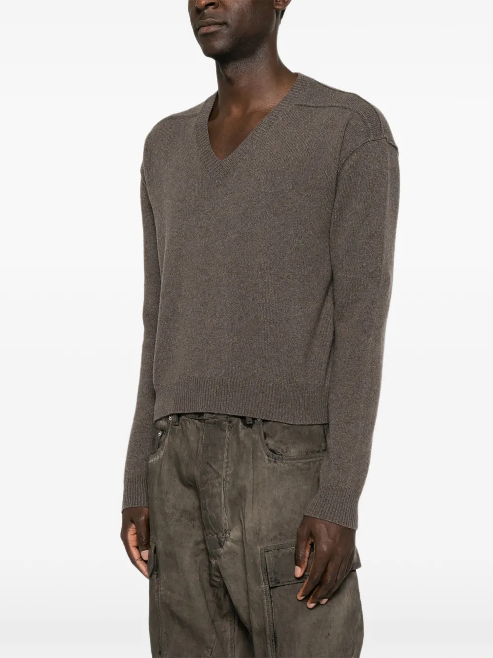 Rick Owens Tommy trui met V-hals Bruin
