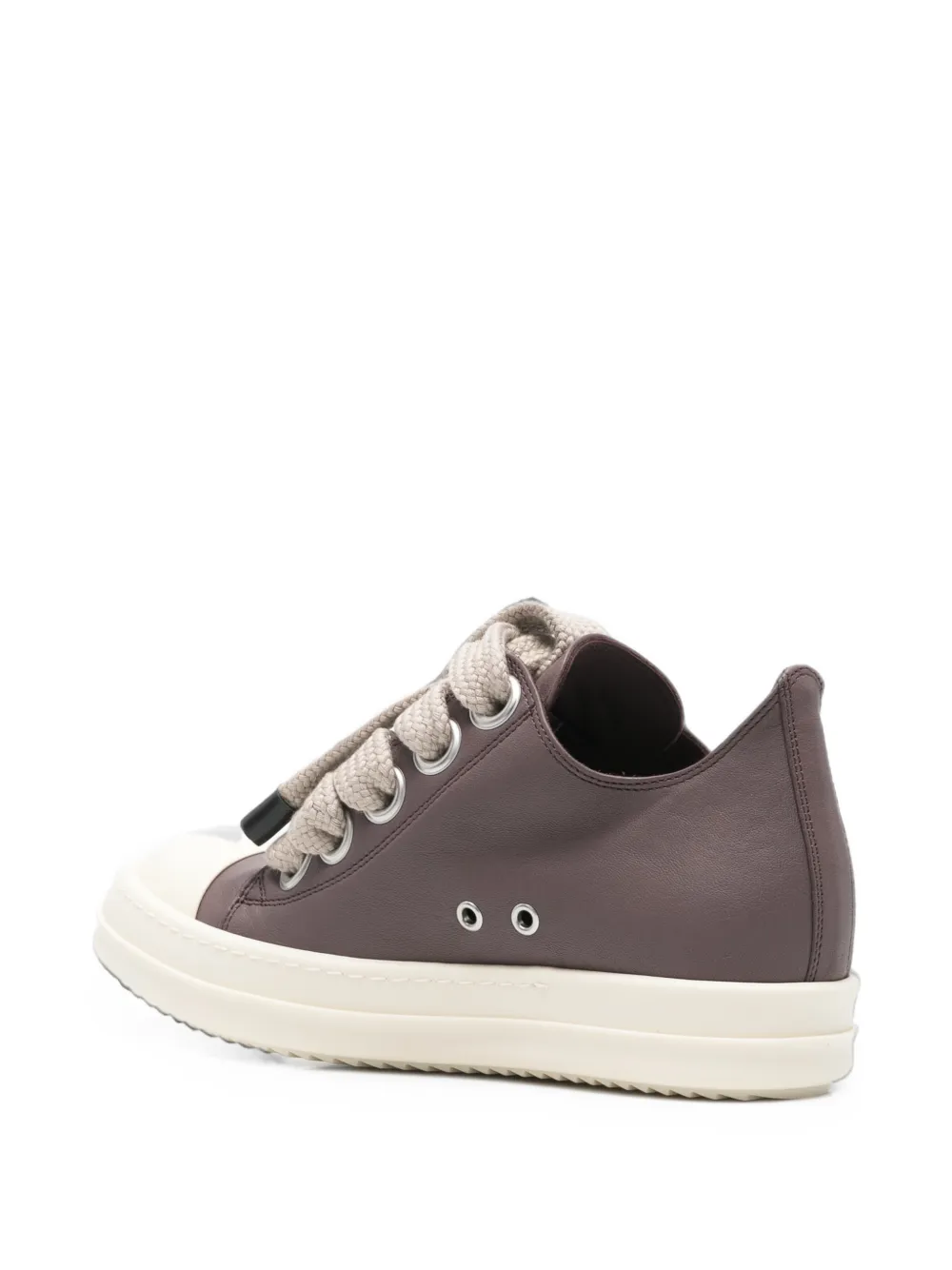 Rick Owens Jumbo-lace Leather Sneakers in Grey, view 3