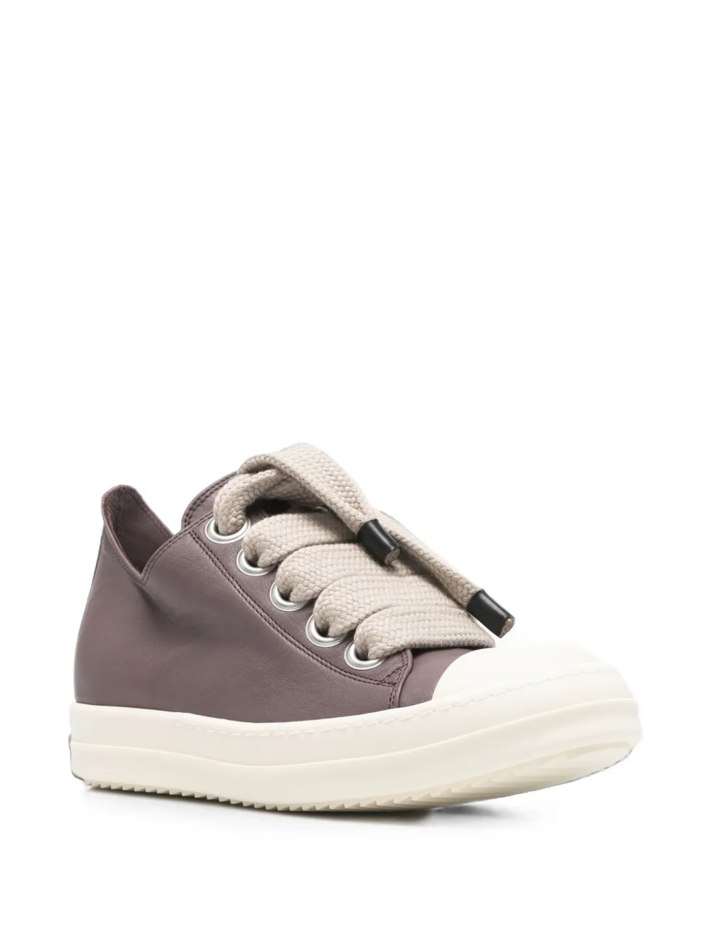 Rick Owens Jumbo-lace Leather Sneakers in Grey, view 2