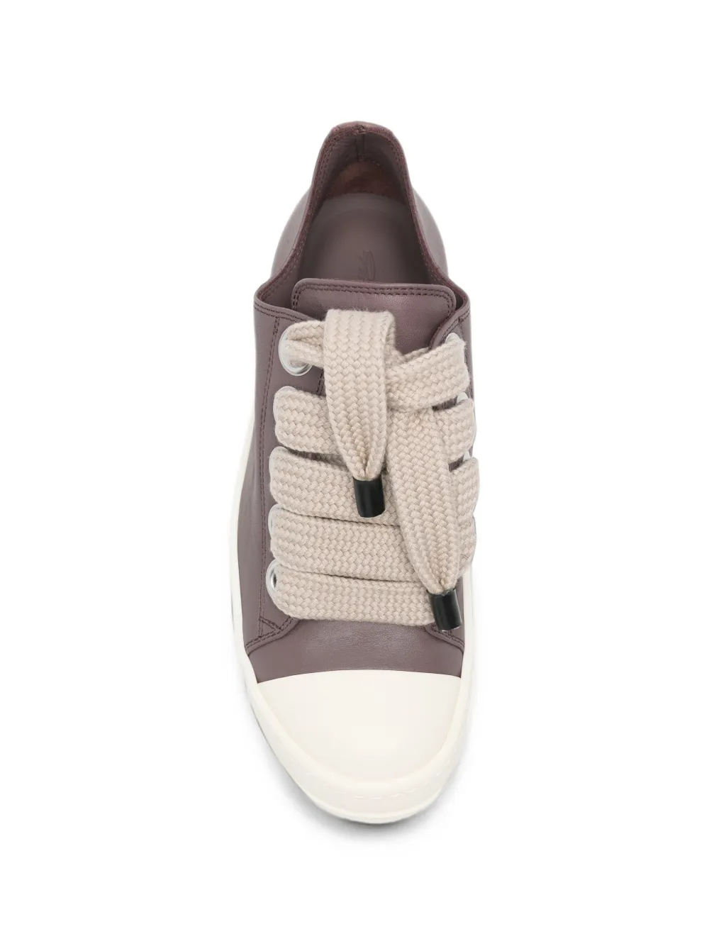Rick Owens Jumbo-lace Leather Sneakers in Grey, view 4
