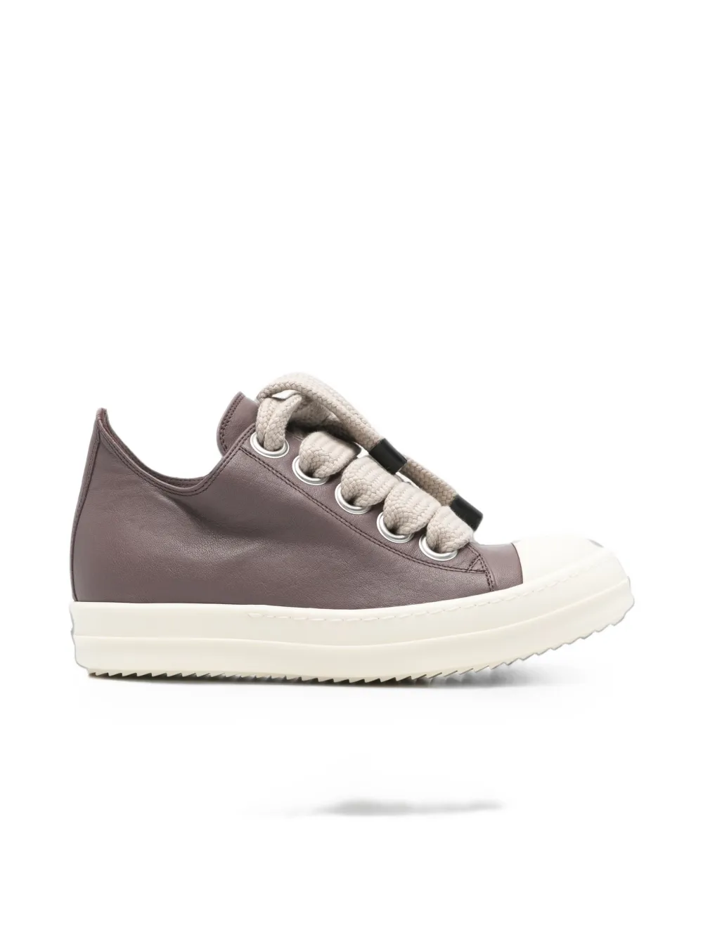 Rick Owens Jumbo-lace Leather Sneakers in Grey