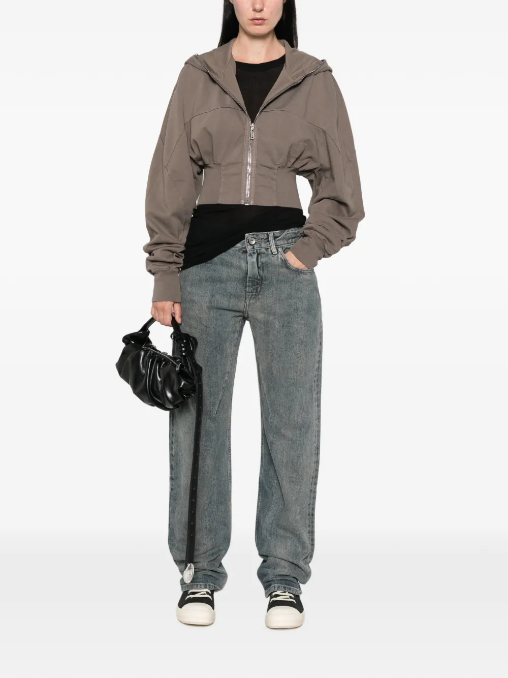 Rick Owens DRKSHDW Cropped hoodie Bruin
