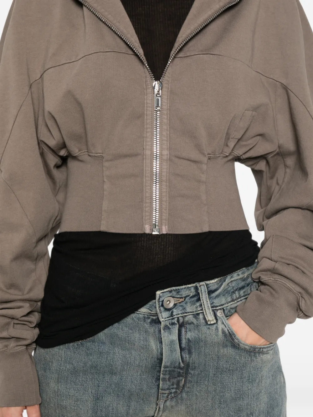 Rick Owens DRKSHDW Cropped hoodie Bruin