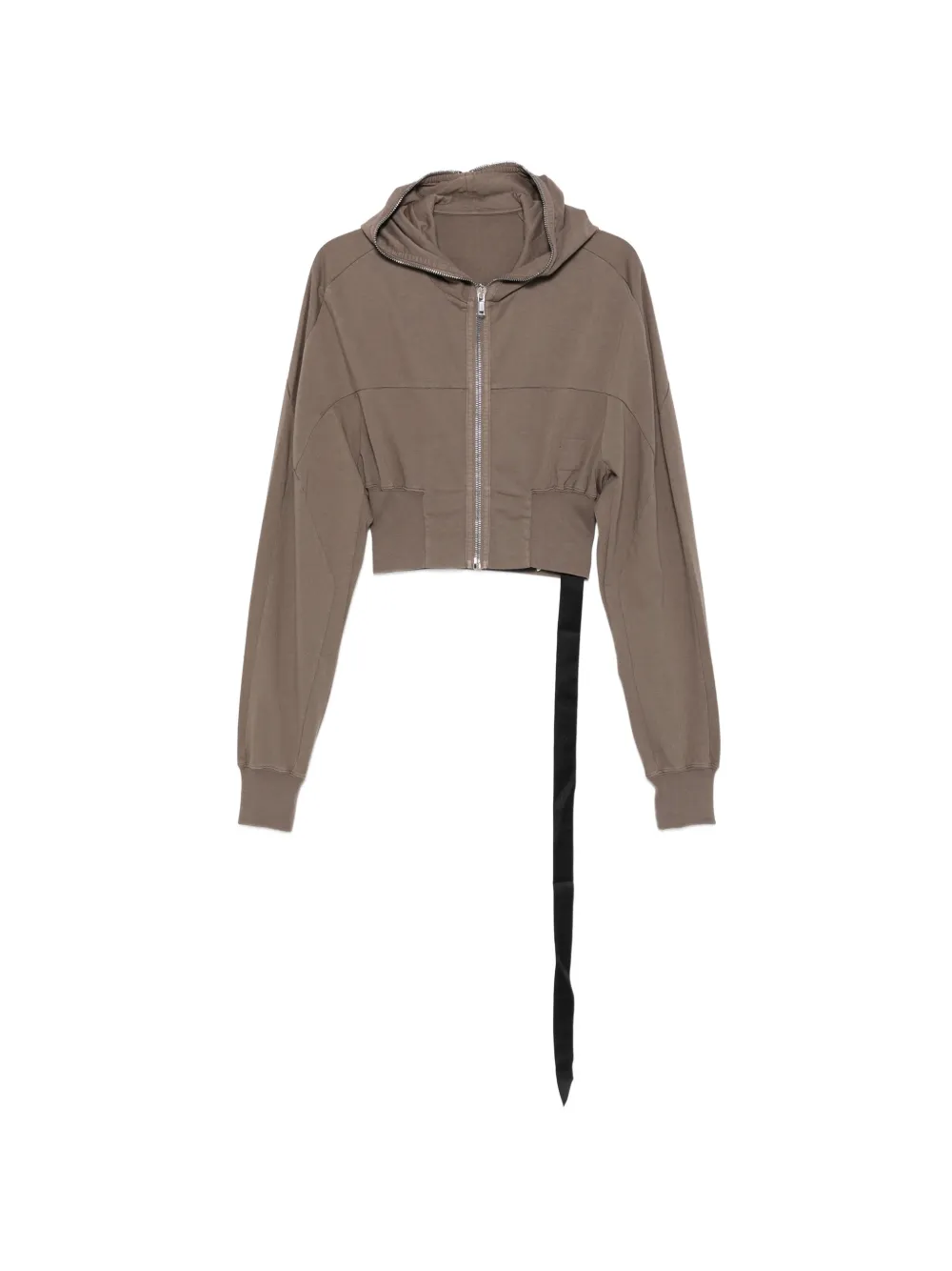 Rick Owens DRKSHDW cropped zip-up hoodie - Marrone