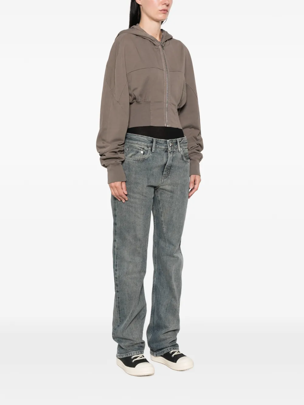 Rick Owens DRKSHDW Cropped hoodie Bruin