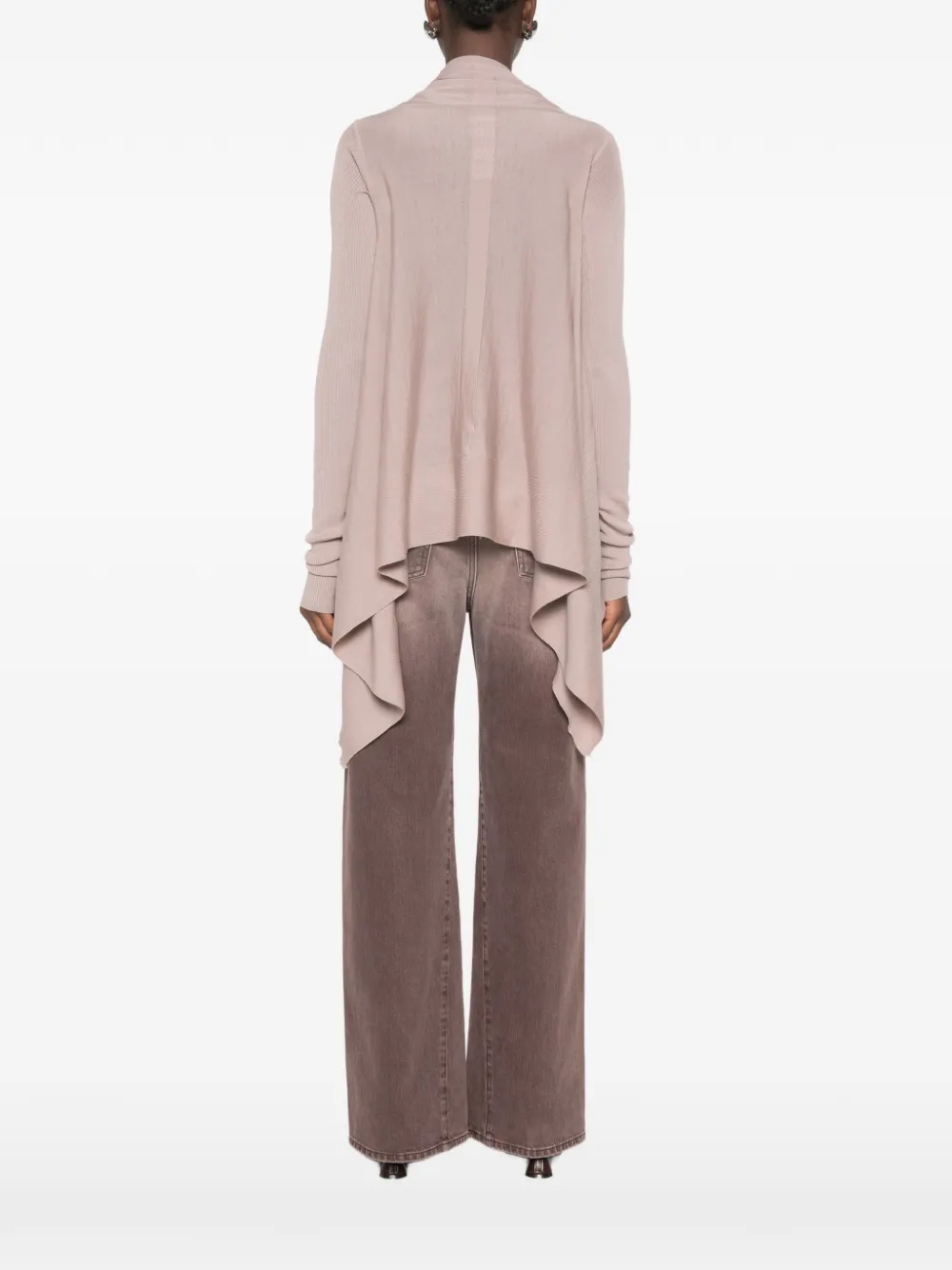 Rick Owens Gedrapeerd vest met asymmetrische zoom Beige