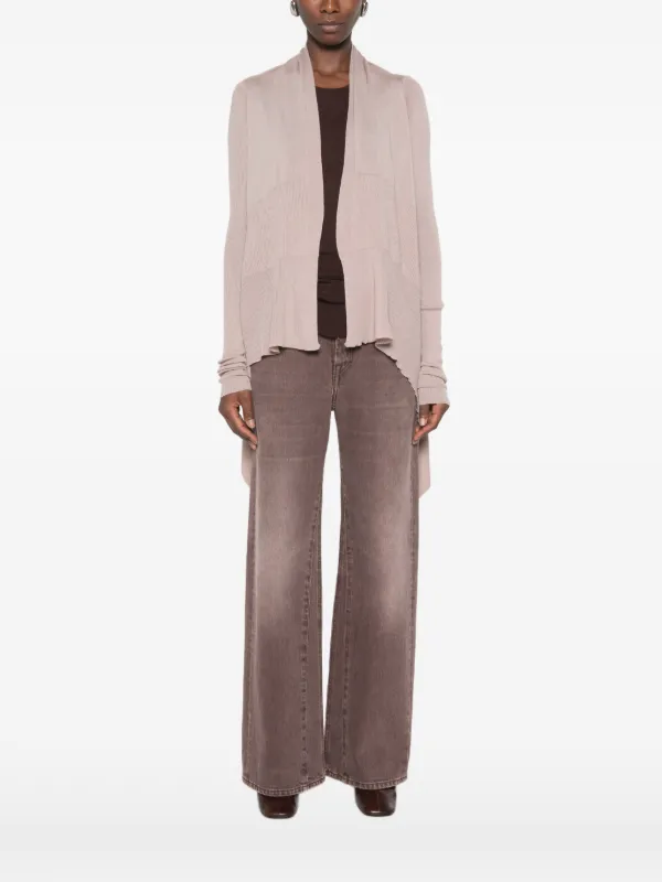 Rick Owens アシンメトリー ニットカーディガン Rick Owens Draped asymmetric-hem Cardigan | Neutrals | FARFETCH