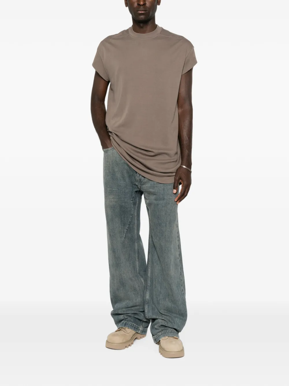 Rick Owens Rick S Jumbo mouwloos T-shirt Bruin