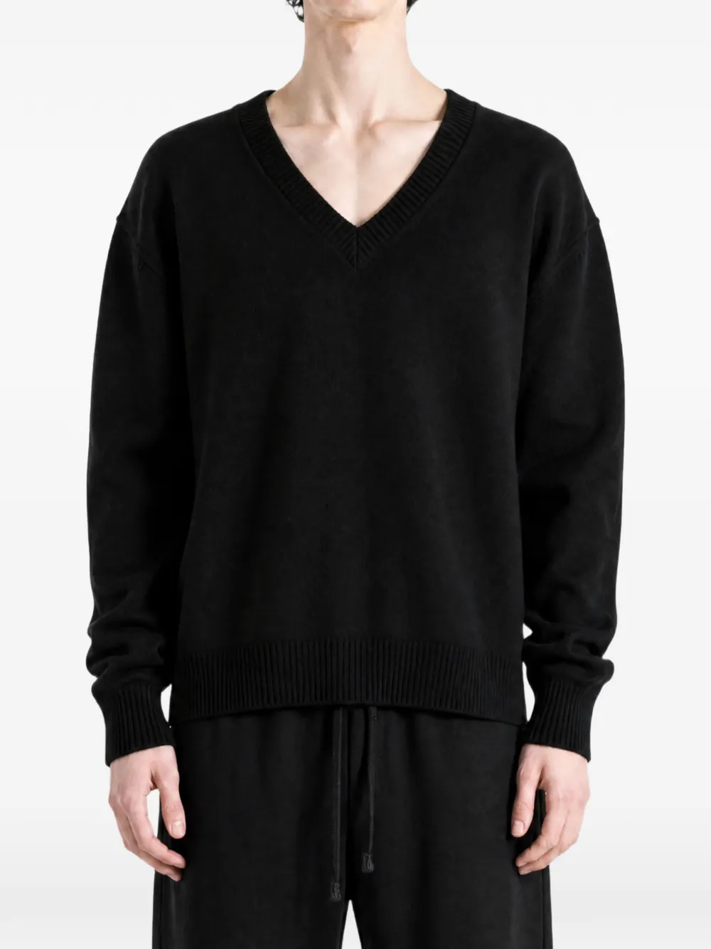 Rick Owens V-neck sweater Zwart