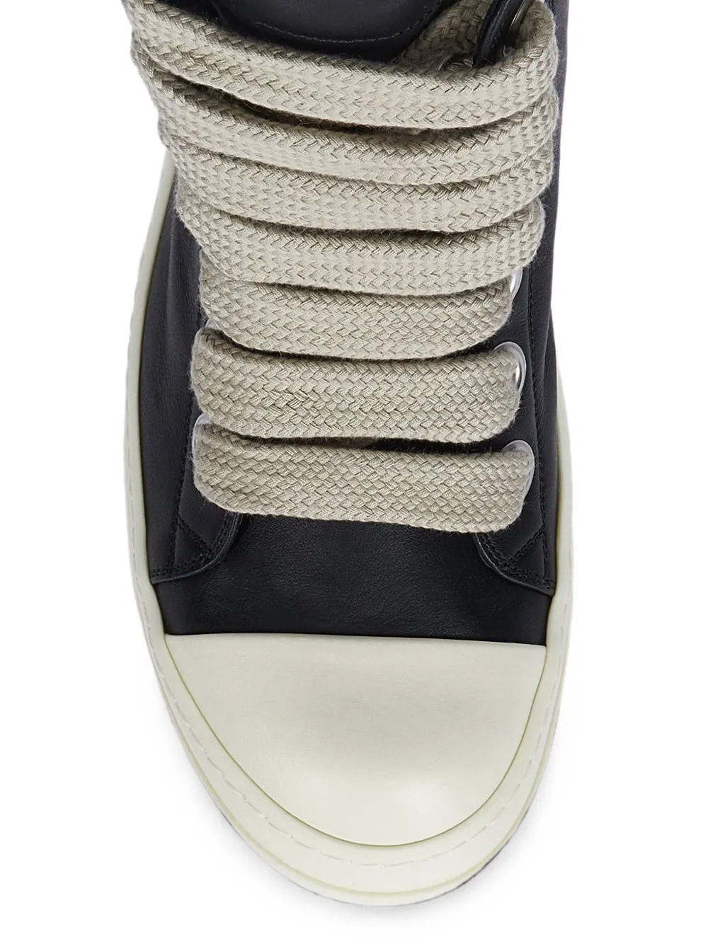 Rick Owens Jumbolace leather sneakers Zwart
