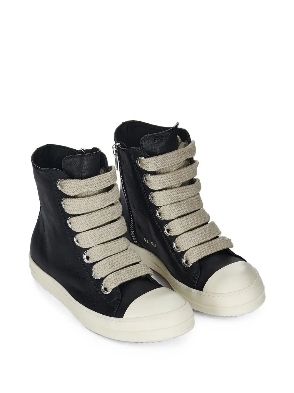 Rick Owens Jumbolace leather sneakers Zwart