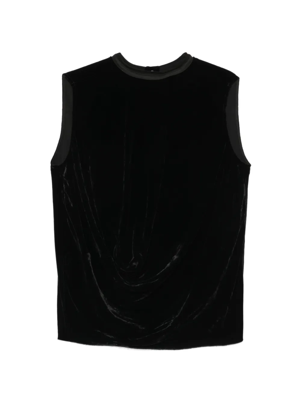 Rick Owens draped velvet top - Nero