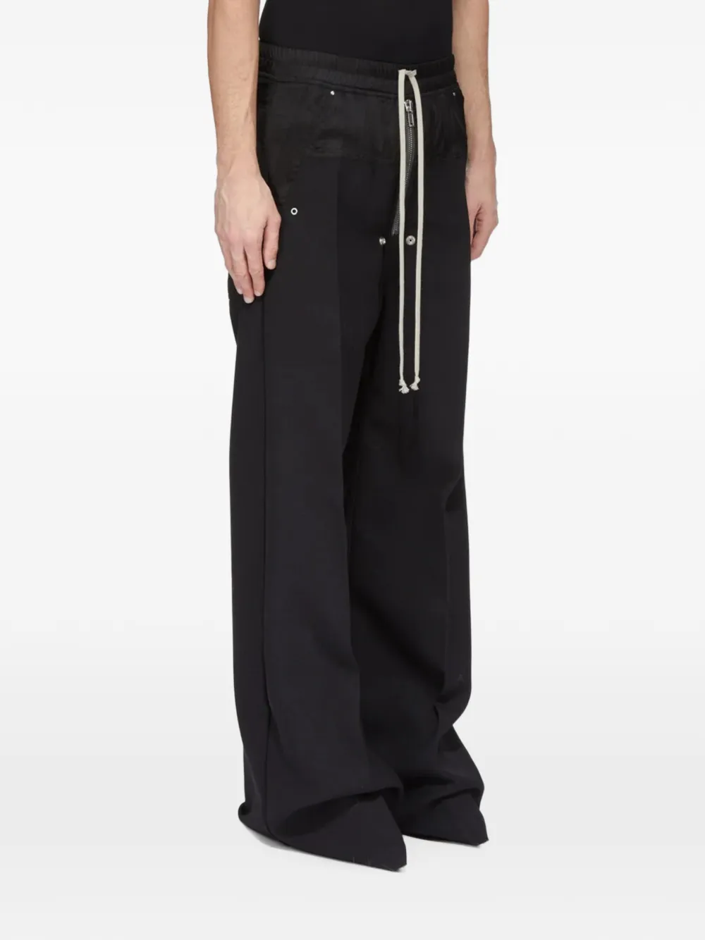 Rick Owens Broek met wijde pijpen en trekkoord Zwart