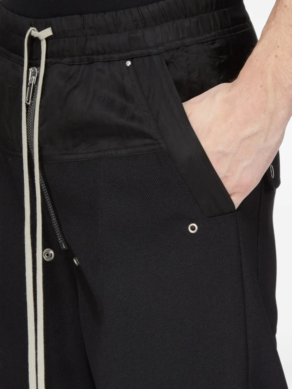 Rick Owens Broek met wijde pijpen en trekkoord Zwart