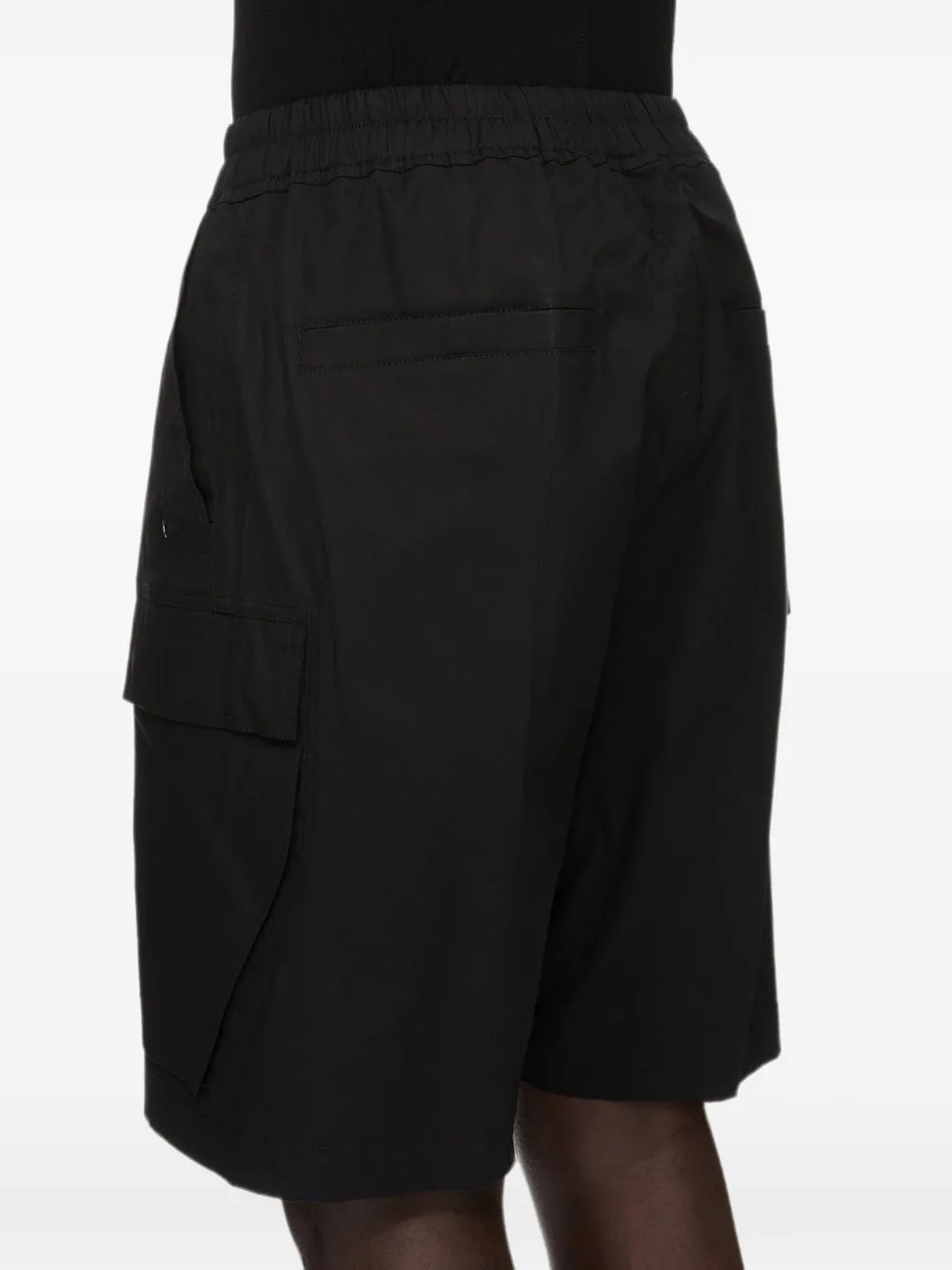 Rick Owens Cargobela cargo shorts met verlaagd kruis Zwart