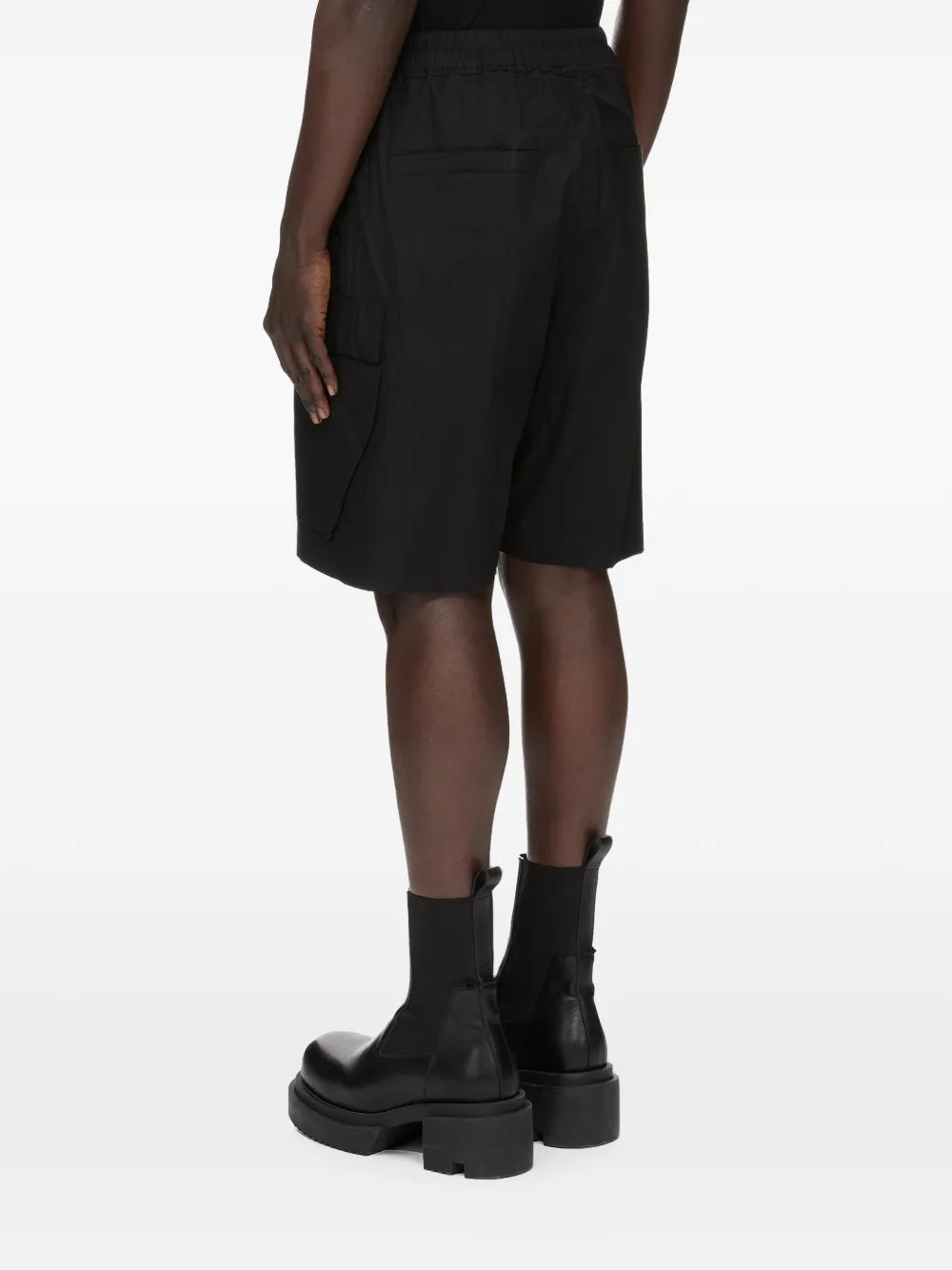Rick Owens Cargobela cargo shorts met verlaagd kruis Zwart