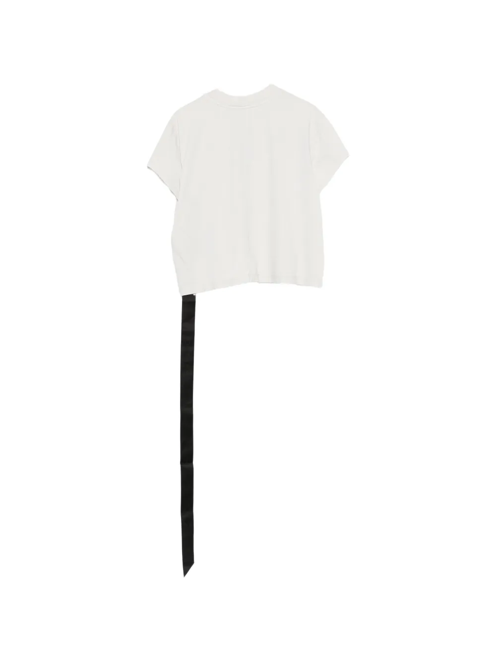 Rick Owens DRKSHDW T-shirt met banddetail en ribgebreide afwerking Wit