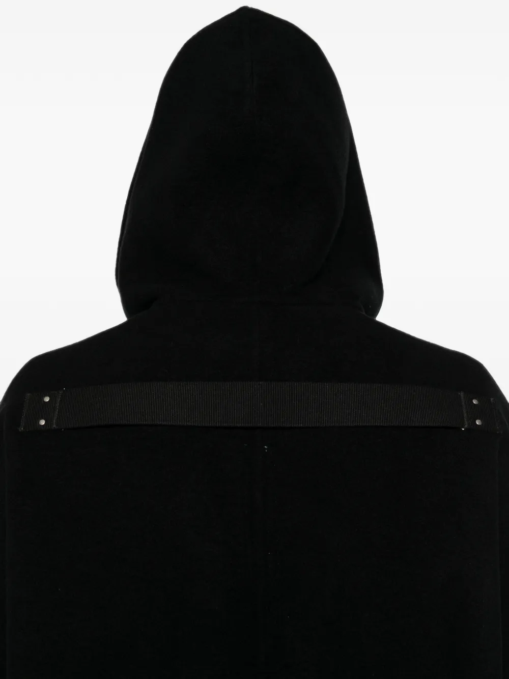 Rick Owens Tour jas met enkele rij knopen en capuchon Zwart