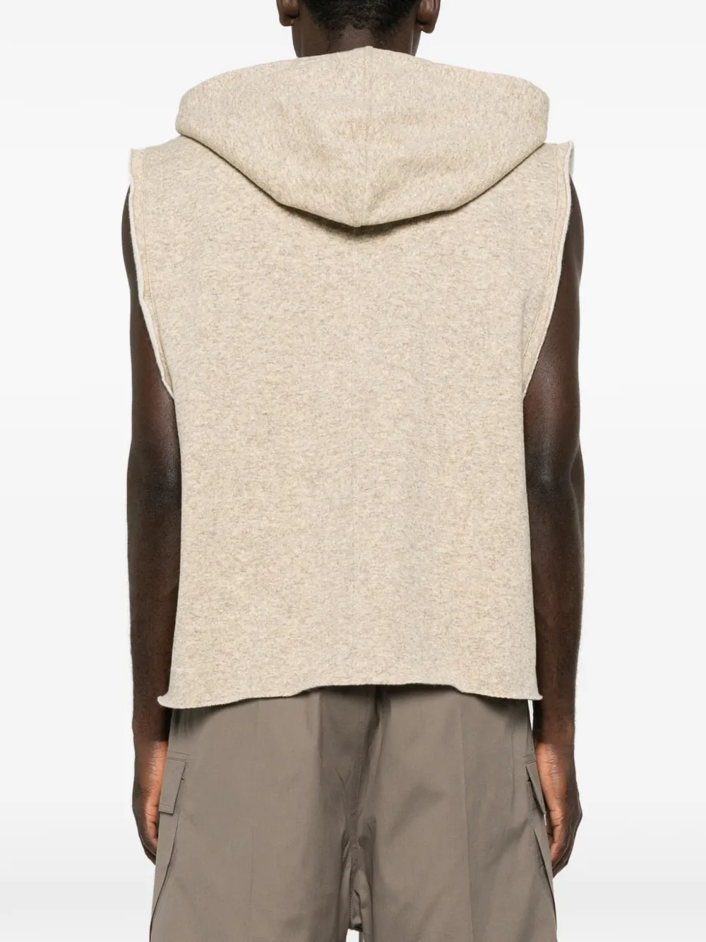 Rick Owens Mouwloze hoodie Beige