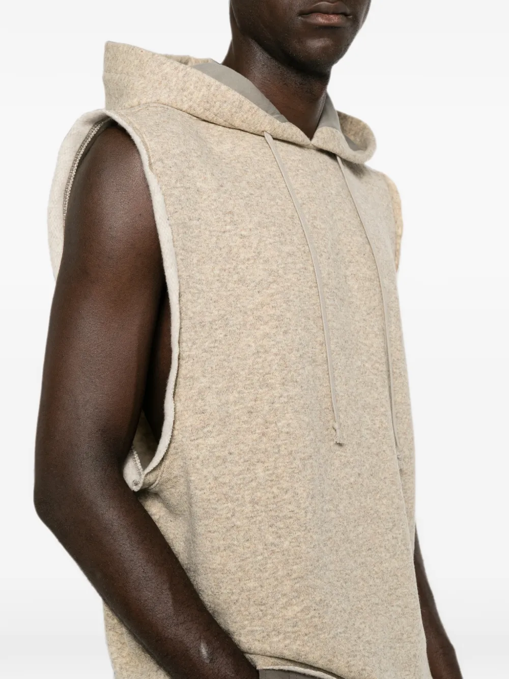 Rick Owens Mouwloze hoodie Beige