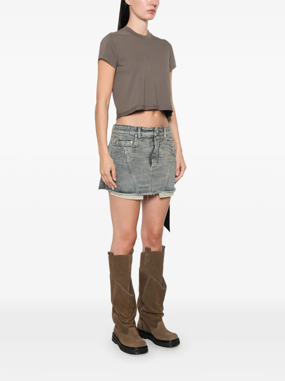 Rick Owens DRKSHDW Cropped T-shirt Grijs