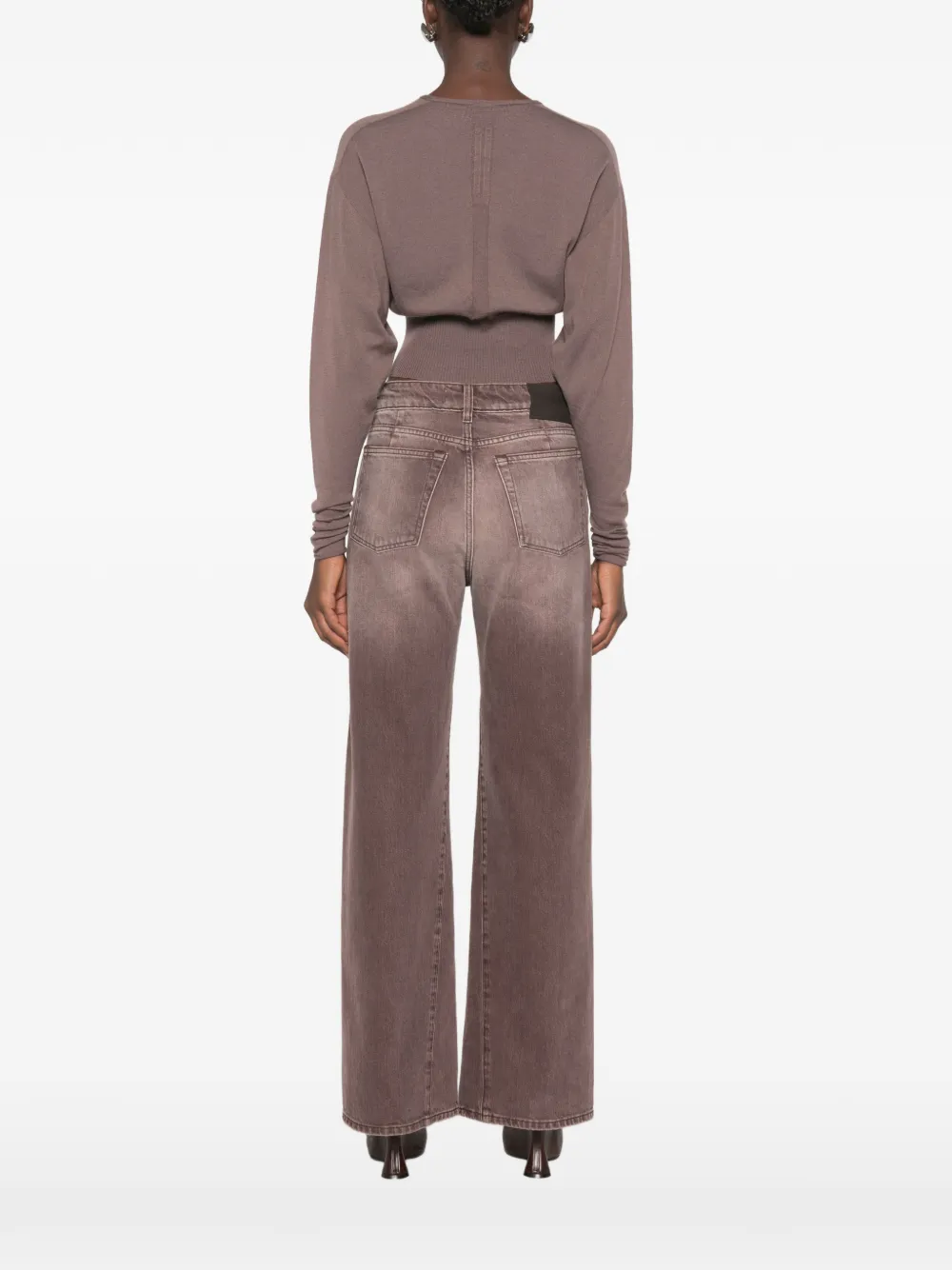Rick Owens Cropped trui met V-hals Bruin