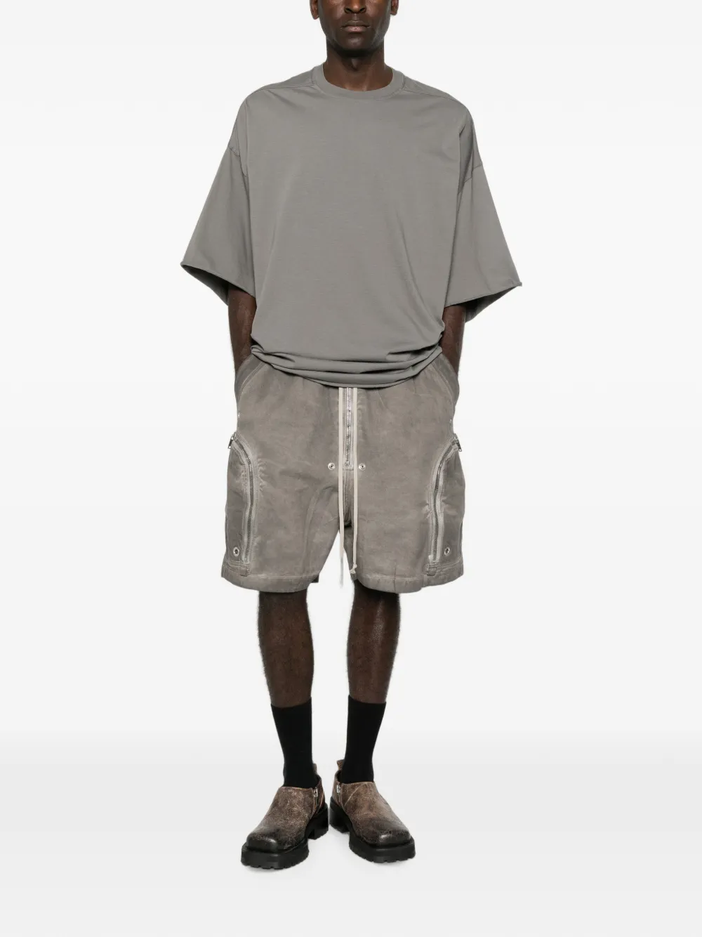 Rick Owens DRKSHDW Bauhaus cargo shorts met ritsdetail Grijs