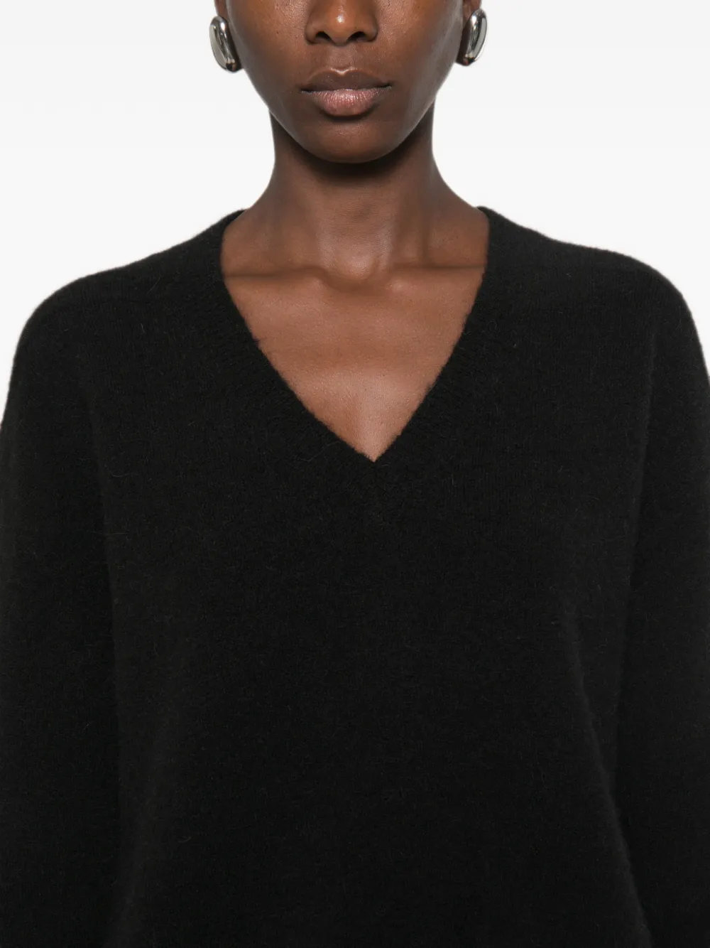 Rick Owens Trui met V-hals en lange mouwen Zwart
