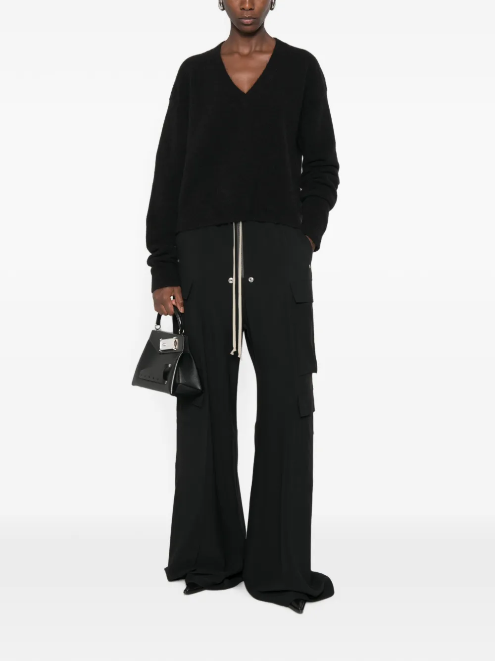 Rick Owens Trui met V-hals en lange mouwen Zwart