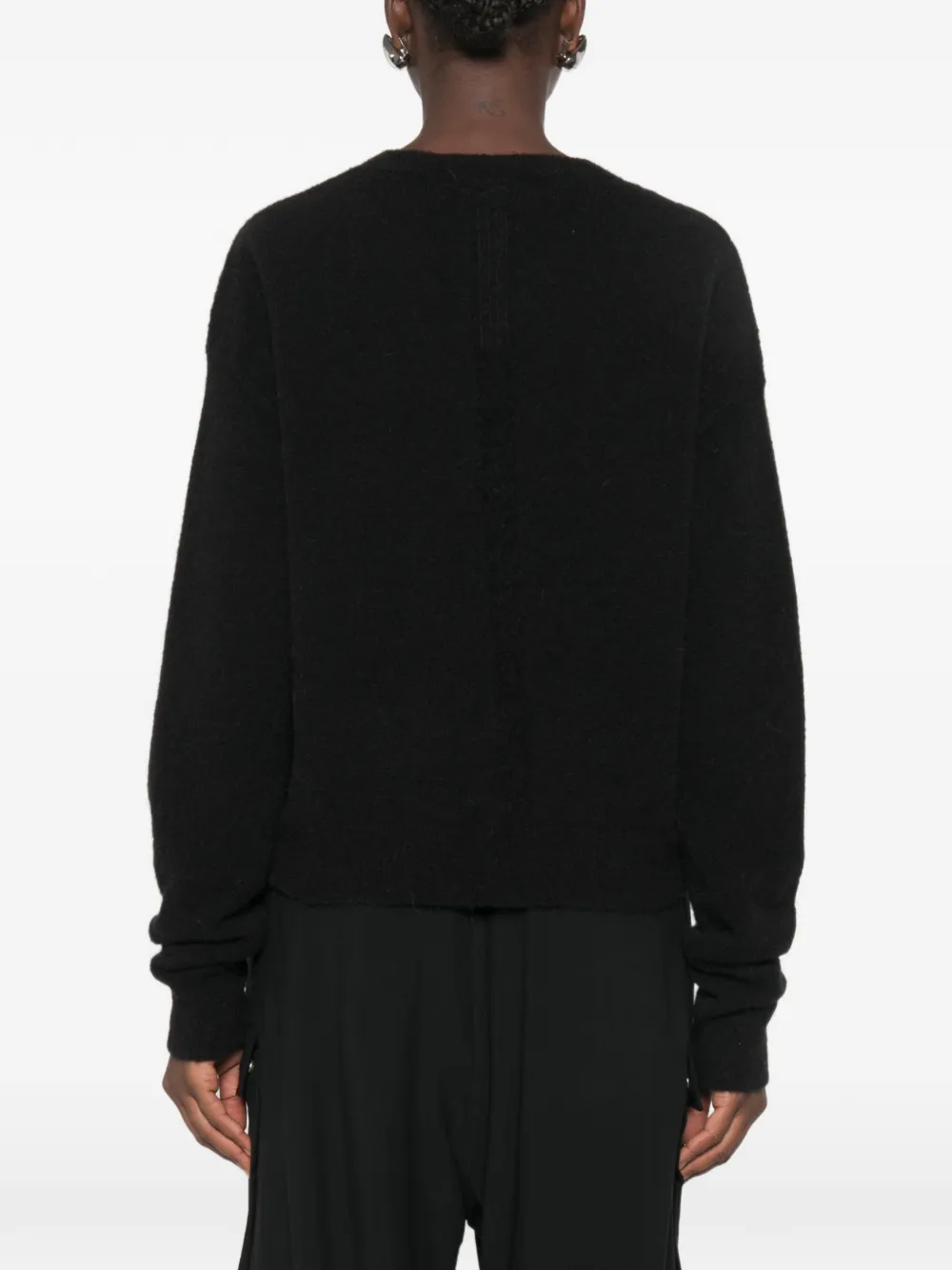 Rick Owens Trui met V-hals en lange mouwen Zwart