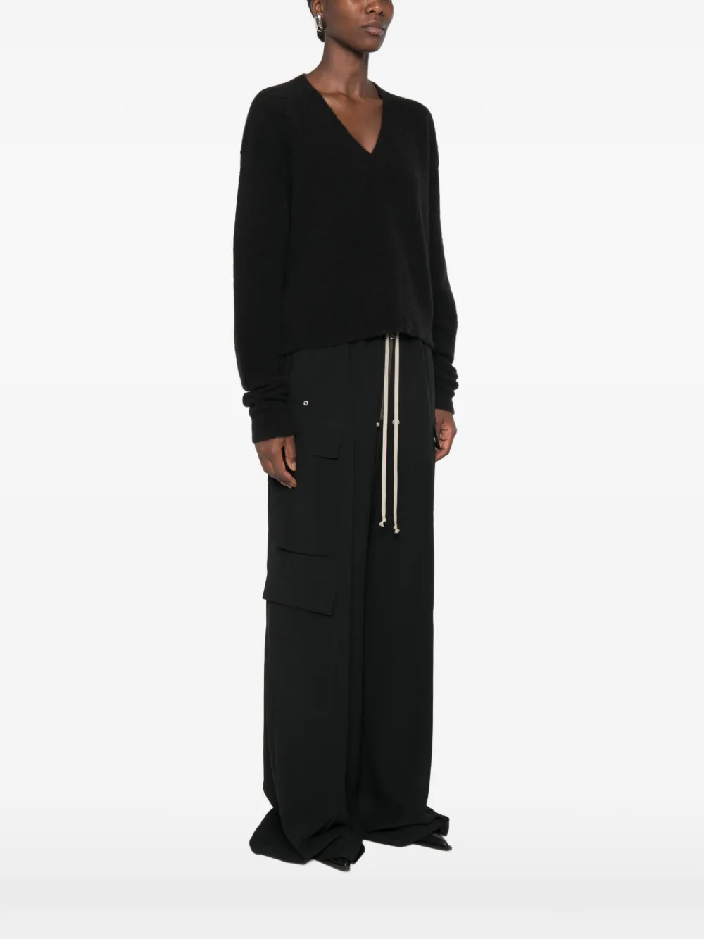 Rick Owens Trui met V-hals en lange mouwen Zwart