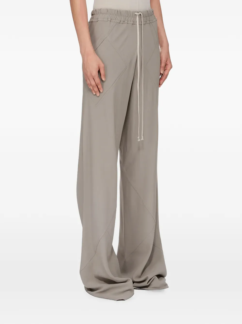 Rick Owens Broek met wijde pijpen en trekkoord Grijs