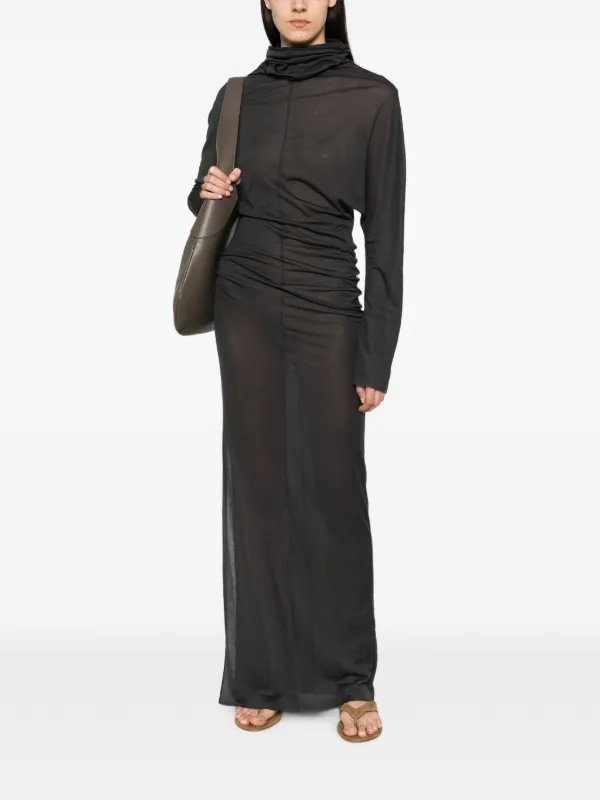 lola jersey dress Soeur Long Draped In Crêpe | Grey Ladies dresses