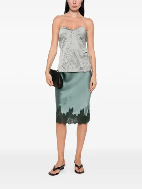 DÔEN Elowette lace-trim midi skirt