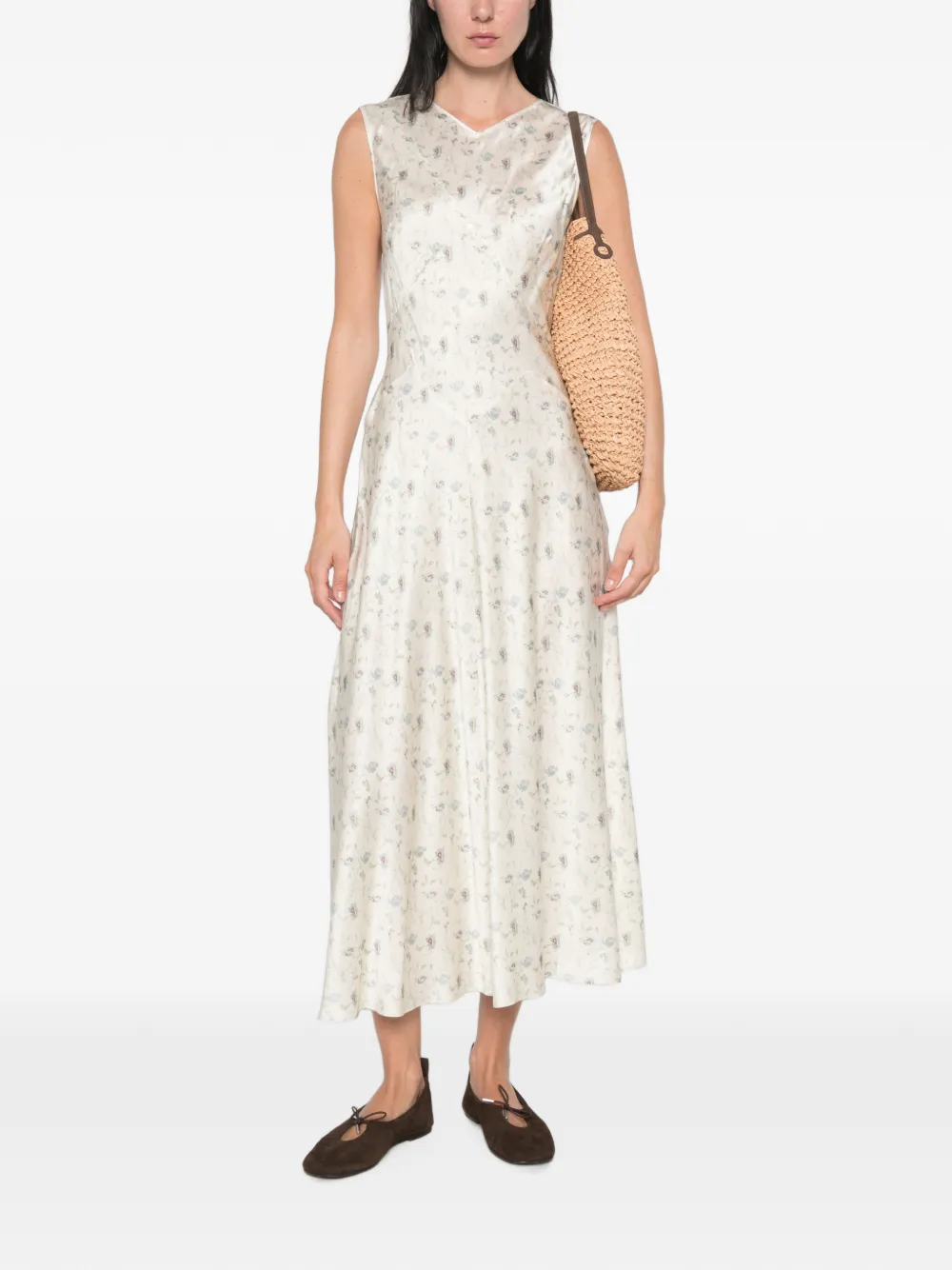 DÔEN Adelana Floral-print Midi Dress in Neutrals, view 2
