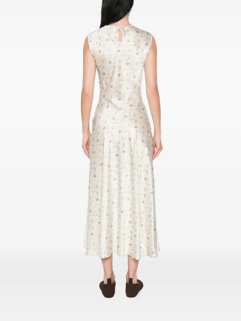 DÔEN Adelana Floral-print Midi Dress in Neutrals, view 4