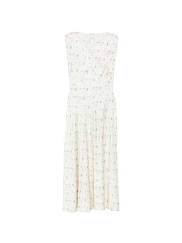 Dôen Adelana Floral-print Midi Dress in Neutrals
