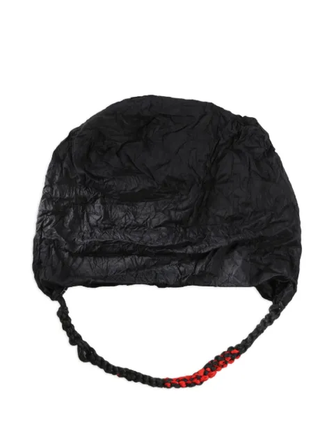 Daniela Gregis crinkled braided-strap beanie hat