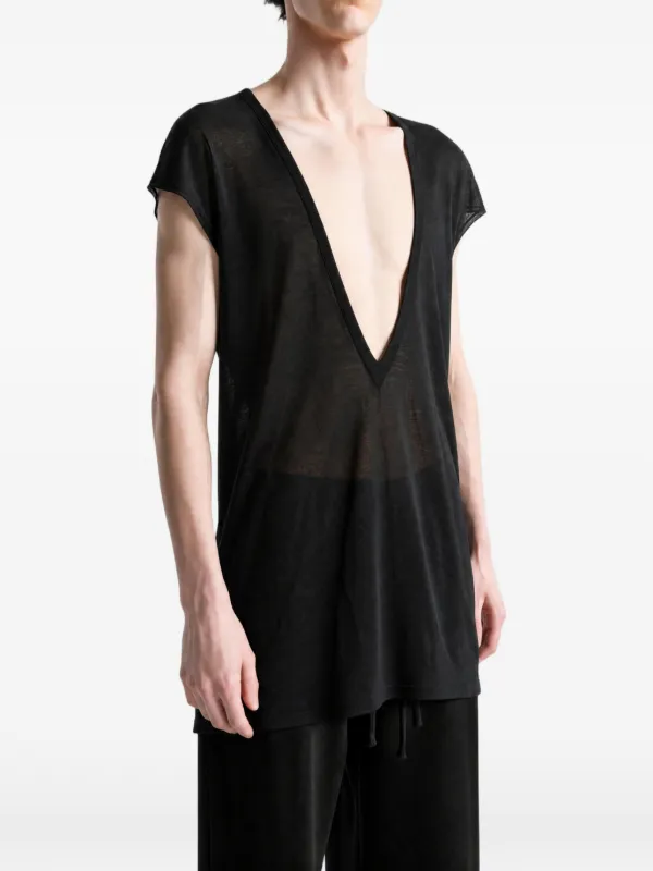 Rick Owens Dylan Vネック Tシャツ | ブラック | FARFETCH JP